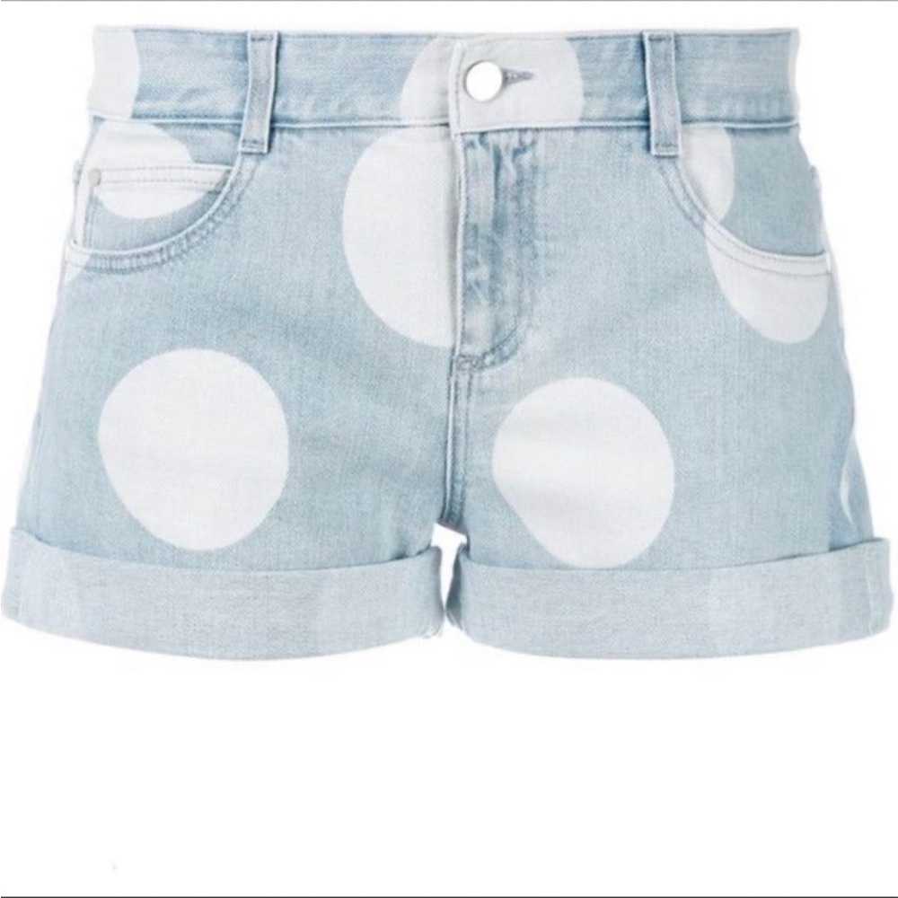 Stella mccartney polka dots high waisted jean shorts